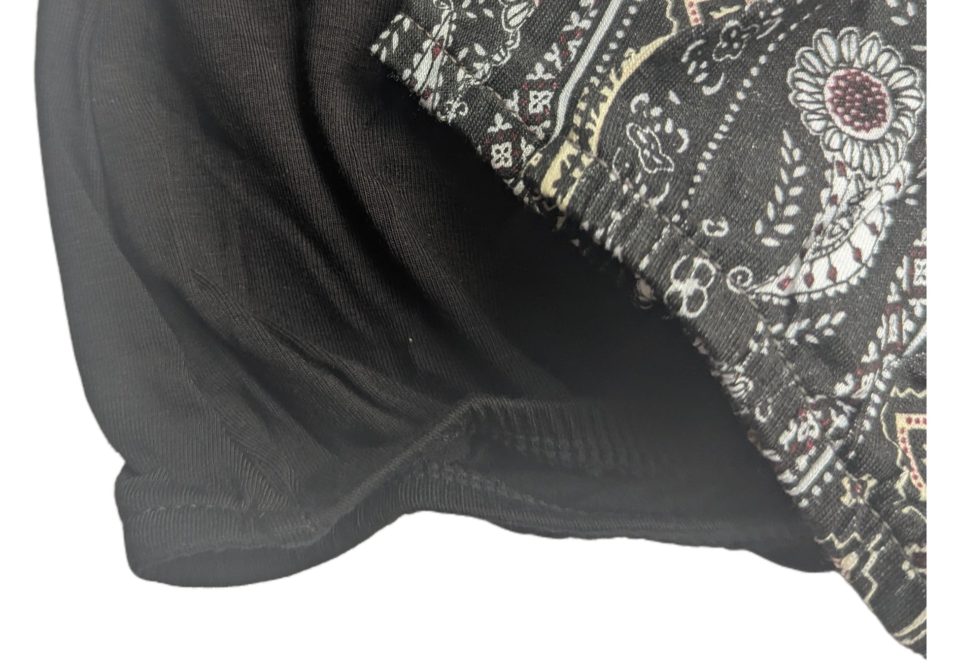Lascana Damen Shirttop 2er Pack gemustert / unifarben schwarz Detailansicht Saumabschlüsse