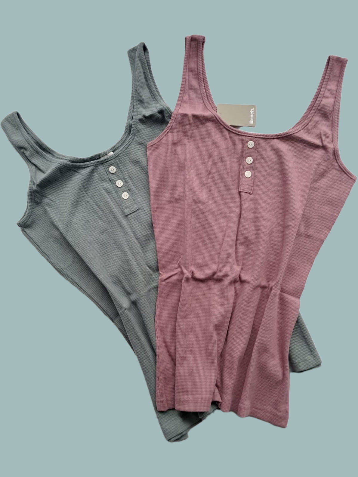 Bench Damen Top 2er Pack mint/orchidee Gr. 36/38 Vorderansicht komplet
