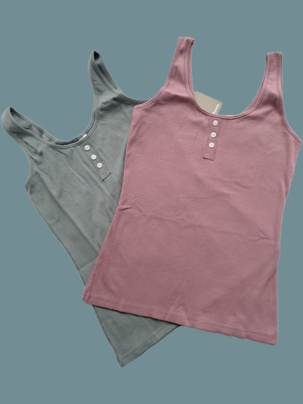 Bench Damen Top 2er Pack mint/orchidee Gr. 36/38 komplette Vorderansicht