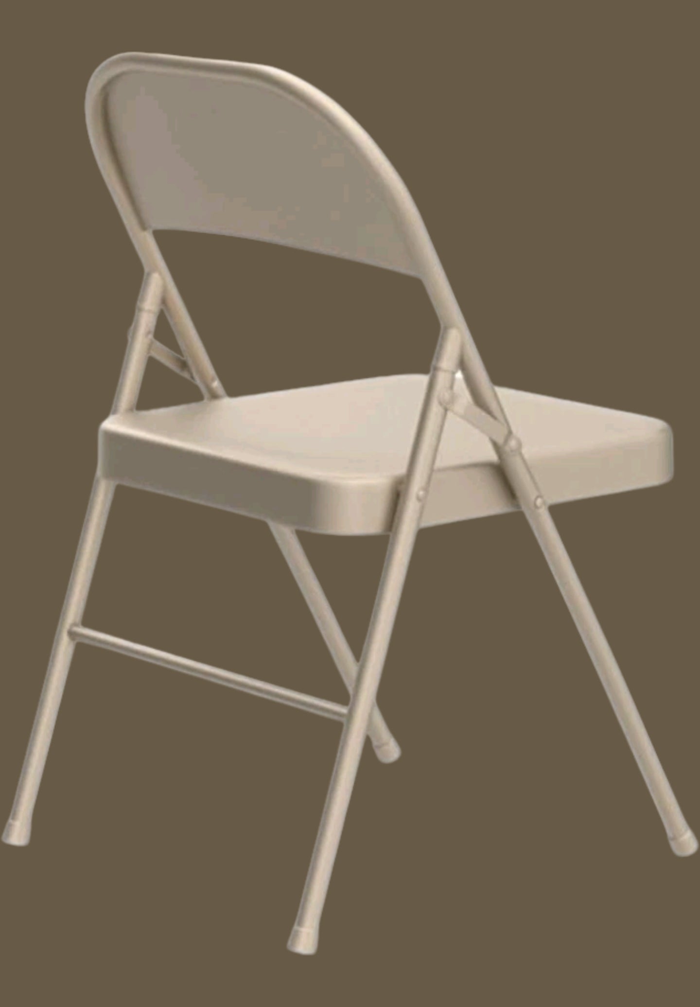 Grainger Klappstuhl 4er Set Stahlklappstuhl in Beige Komplettansicht einzelner Stuhl Rückseite