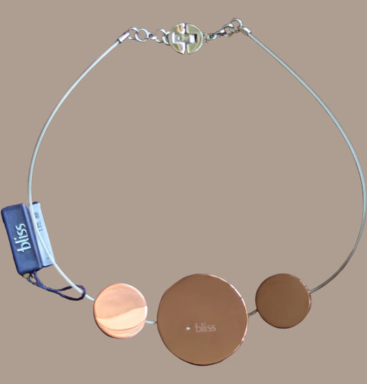 Bliss Damen Collier Edelstahl Kreise braun  Komplettansicht von Vorne