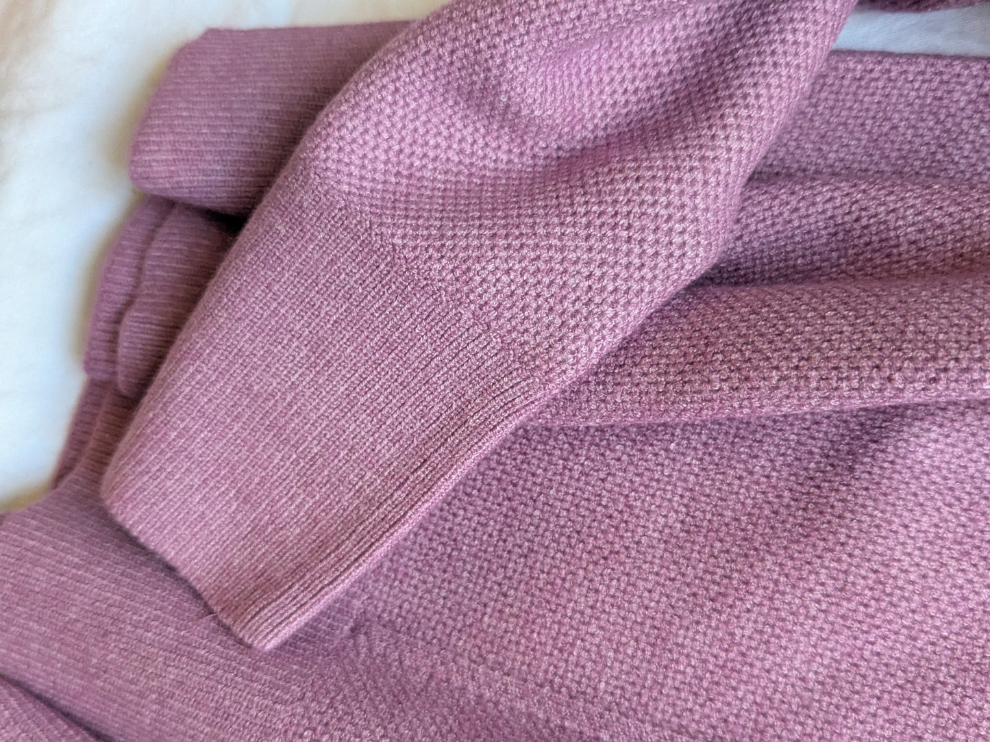 Tom Tailor Damen Strickpullover Mauve Detailansicht Ärmel