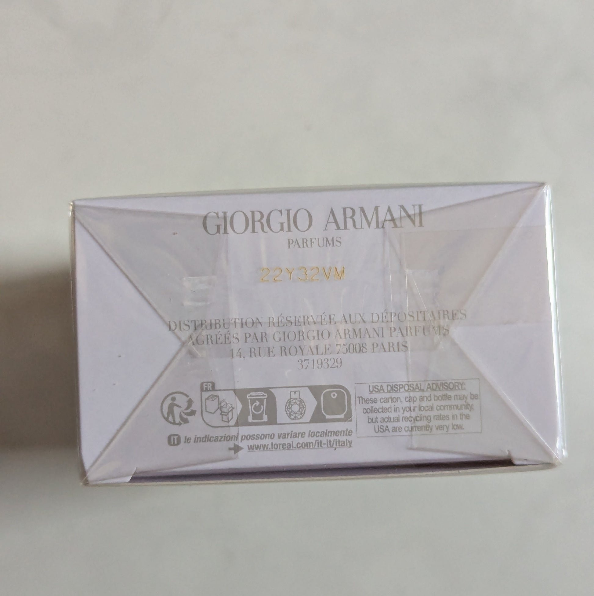 Emporio Armani Diamonds Damen Eau de Parfum 50ml Verpackung Bodenansicht mit Kontrollnummer