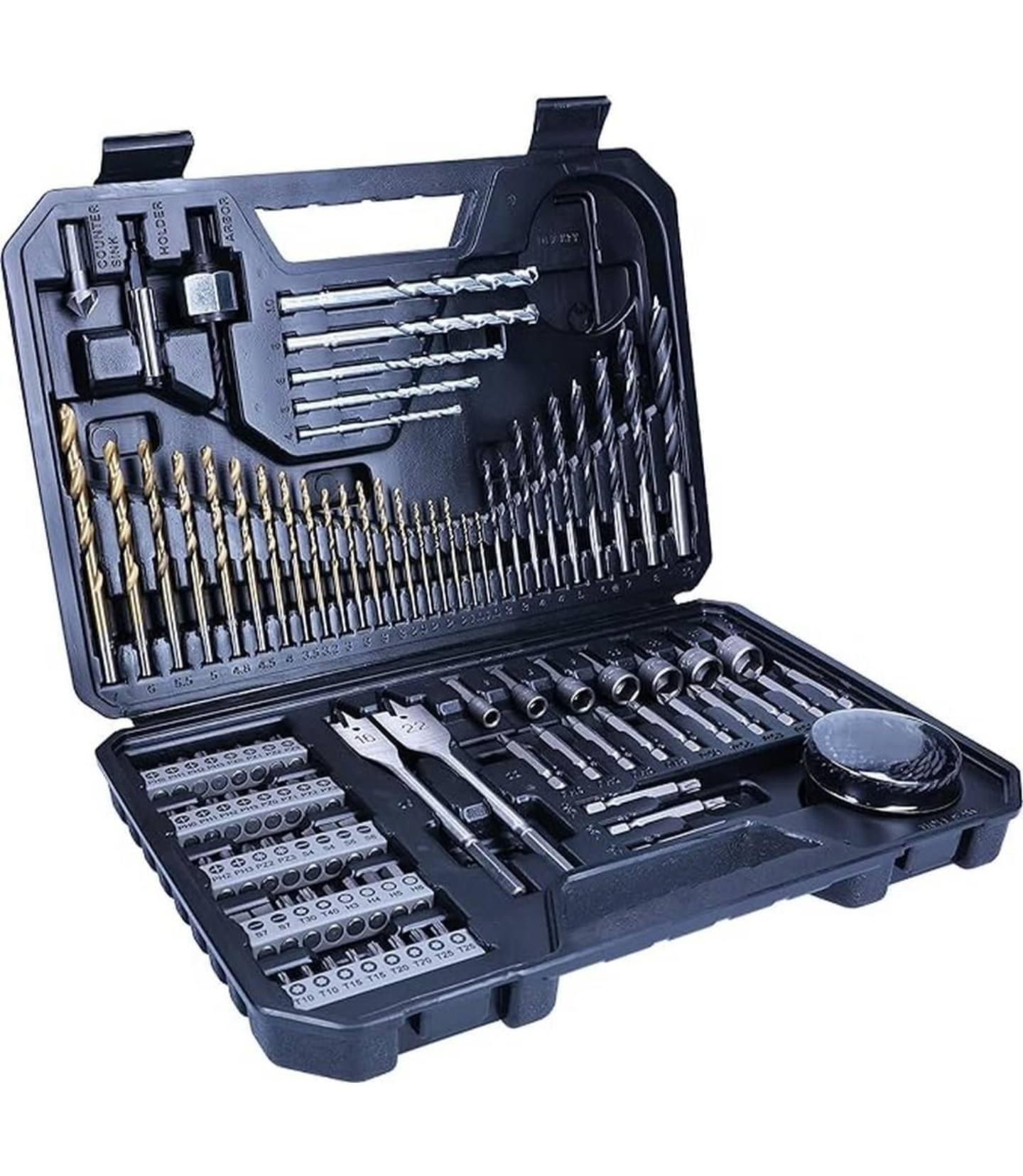 Bosch 103tlg. Bohrer- und Bit Set V-Line Titanium Box Detailansicht in geöffnetem Koffer