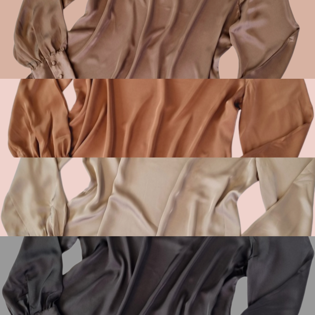 Lascana Damen Satin Schlupfbluse  Rundhals Modelle Bild 3