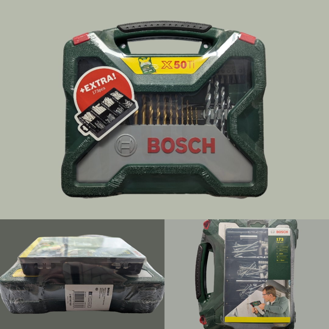 Bosch 50Ti X-Line Bohr-/Schrauberbit-Set + Dübel-Set (2607017523) Vorder-Seiten-Rückansicht