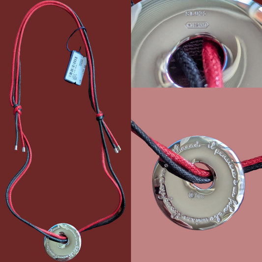 Bliss Unisex Halskette Anhänger Silber 925 an Kordel 3er Collage Komplett un dDetailansichten