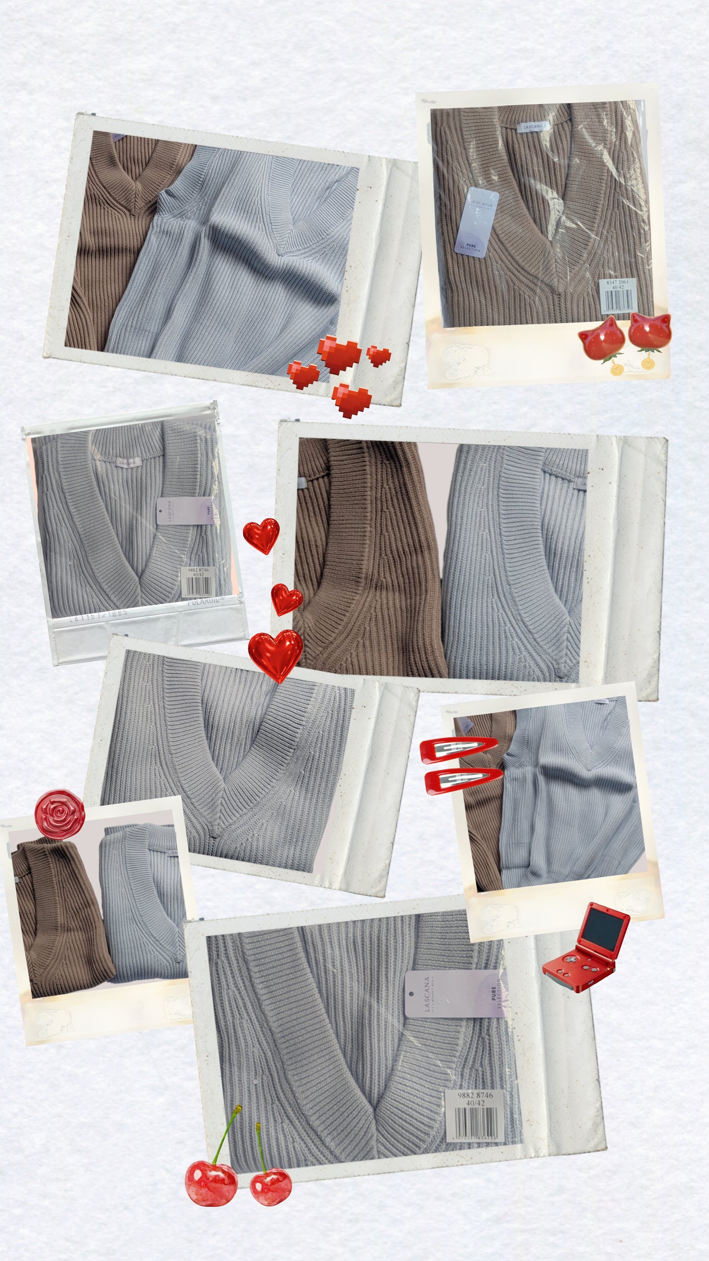 Lascana Damen Strick-Pullunder Graublau Detailansicht Bild 1