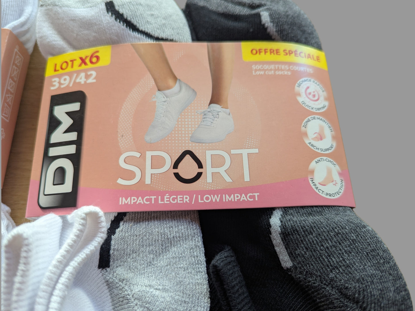 DIM 12 Paar Unisex Sportsocken Etikett Eigenschaften
