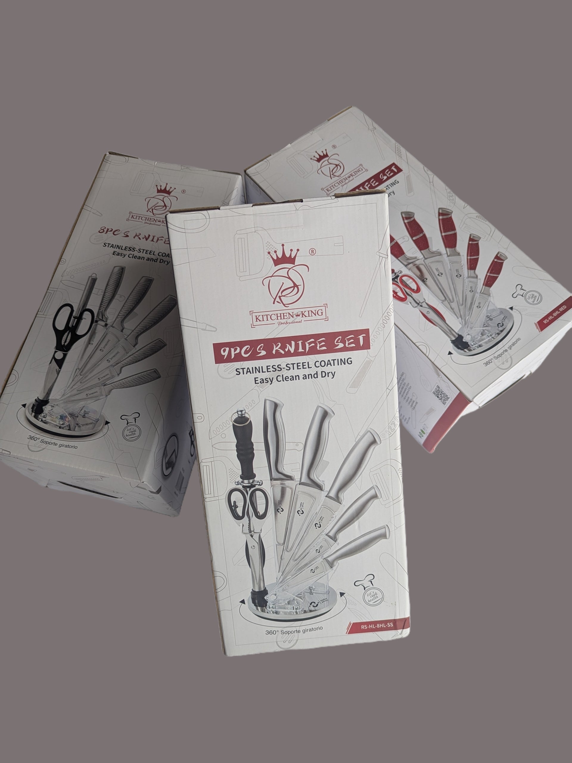 Kitchen King Küchenmesser Set 9tlg. silber