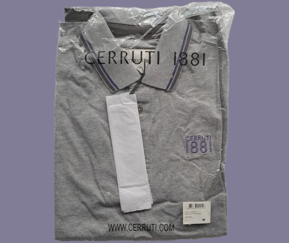 Cerruti 1881 Herren Poloshirt Gr. M Grau