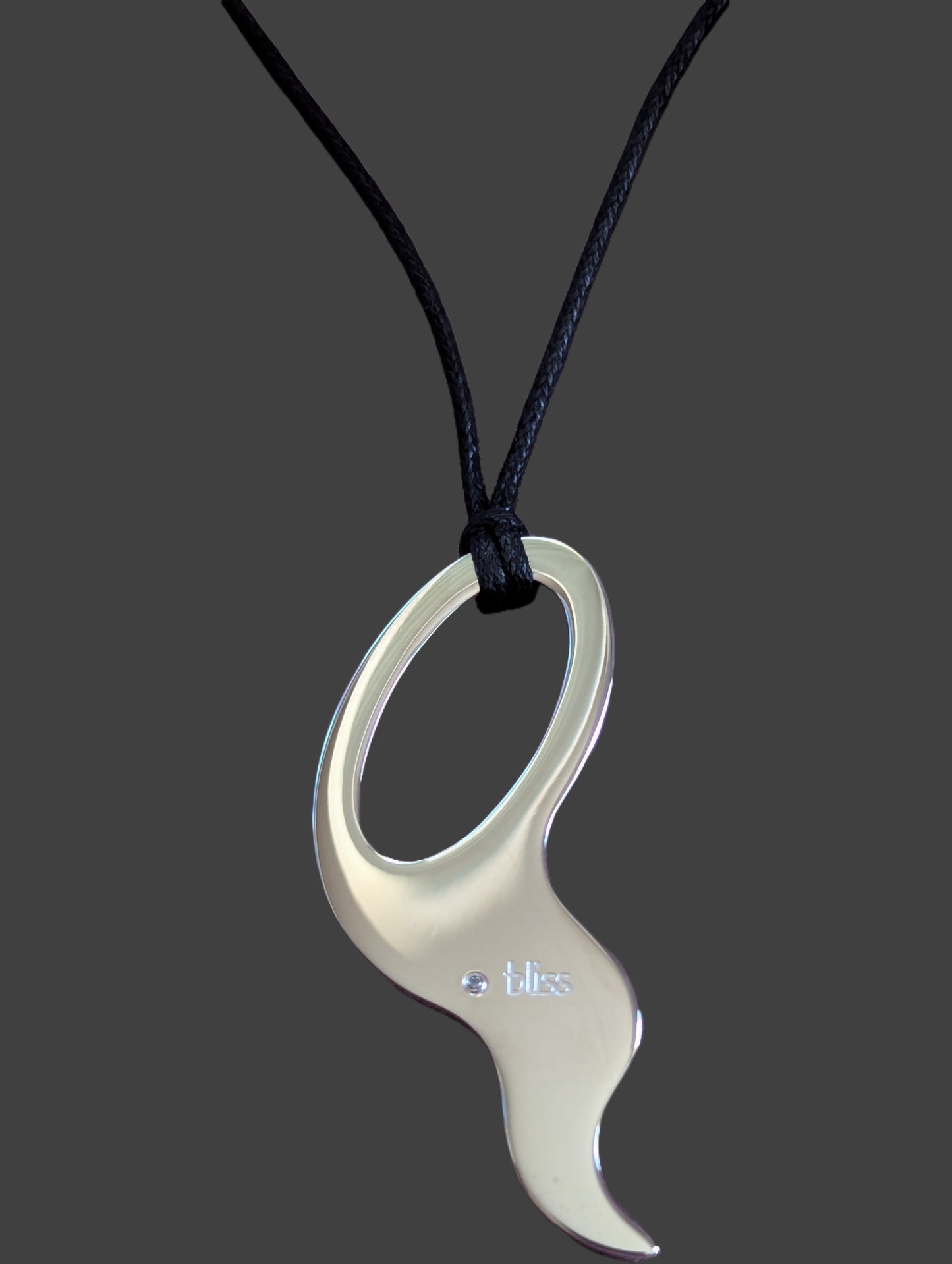 Bliss Unisex Halskette mit Edelstahl Anhänger und 1 Diamant ct. 0,01 , ca. 45cm
