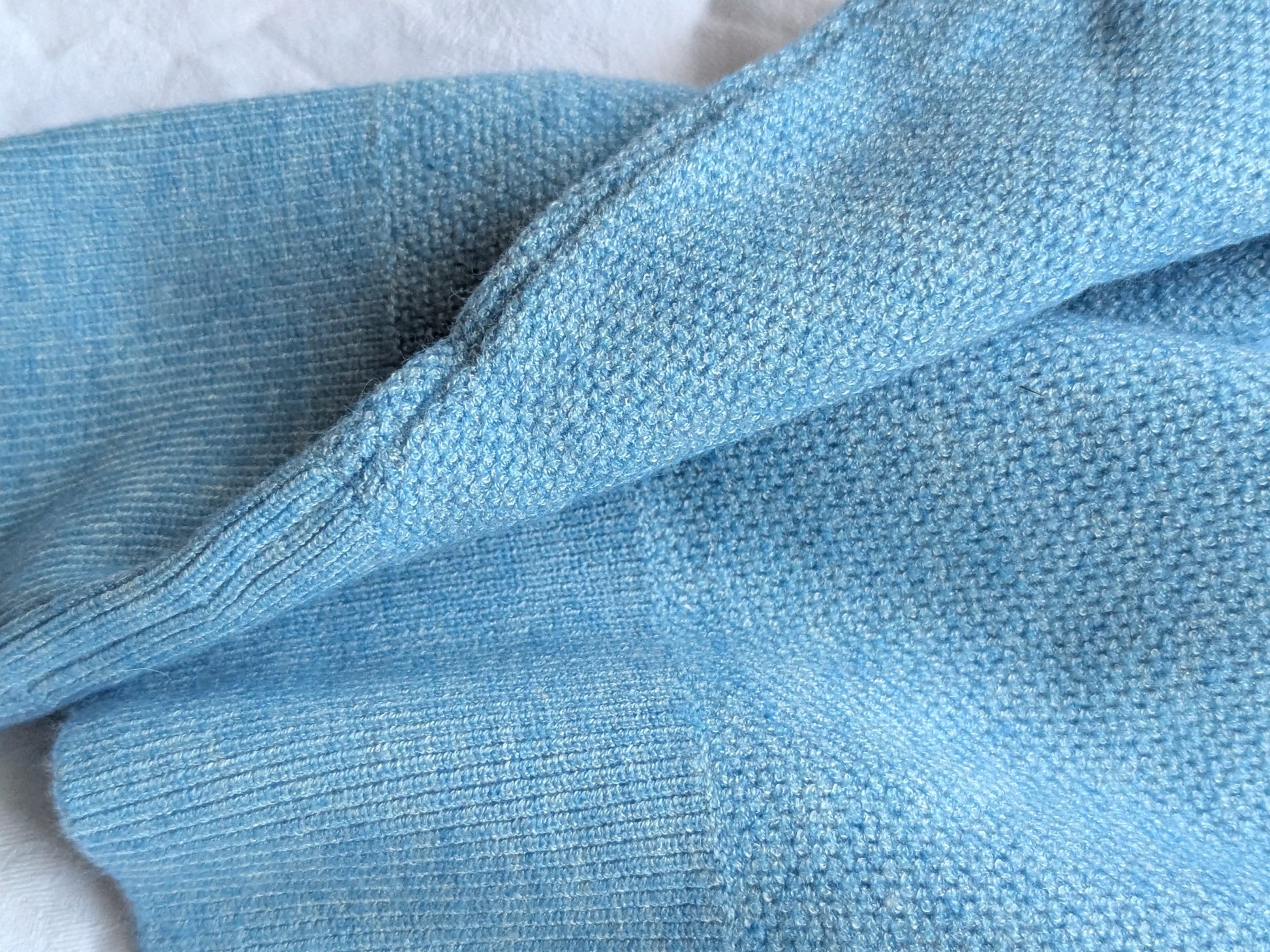 TOM TAILOR Damen Strick Pullover Hellblau  Detailansicht Ärmel
