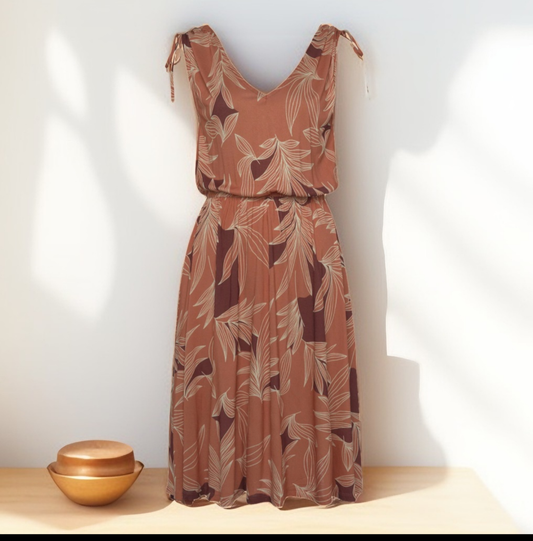 Lascana Sommerkleid Braun/Terracotta Vorderansicht