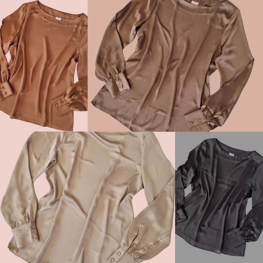 Lascana Damen Satin Schlupfbluse  Rundhals Modelle Bild 1