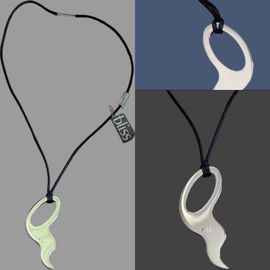 Bliss Unisex Halskette mit Edelstahl Anhänger und 1 Diamant ct. 0,01 , ca. 45cm
