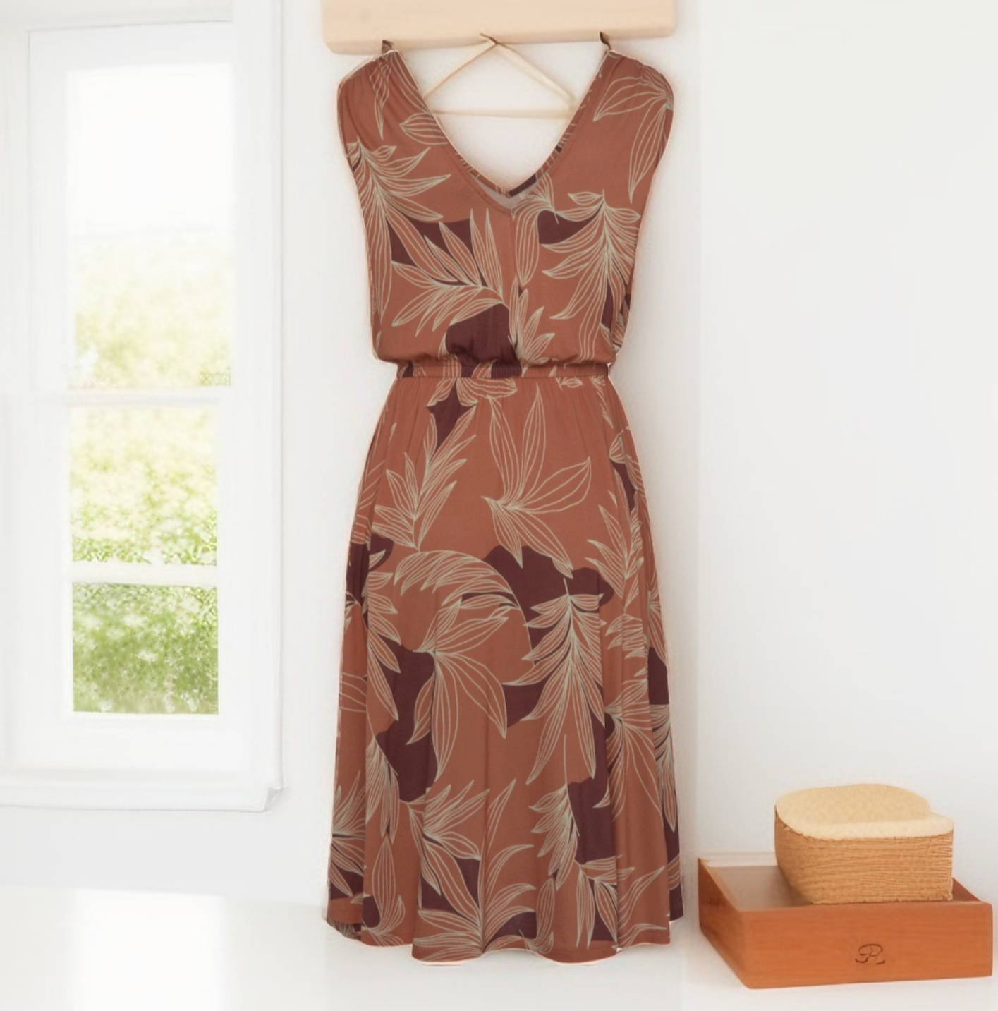 Lascana Sommerkleid Braun/Terracotta Rückansicht